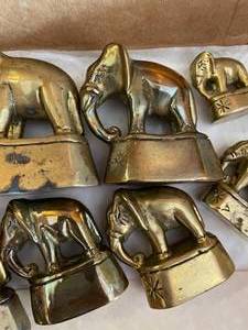 Set of Brass Burmese Thai Elephant Opuim Scale Weights