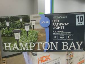 lot 447 image: Jefferson Solar 10 Lumens Black Integrated LED 3000K Warm White Landscape Path Light (10-Pack) (MISSING POLES & STAKES, 1 BROKEN)