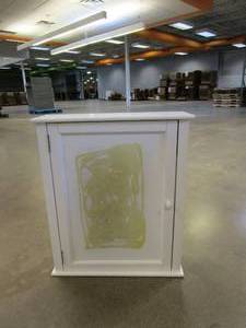 lot 449 image: WHITE MEDICINE CABINET (MISSING MIRROR, SEE PHOTOS)