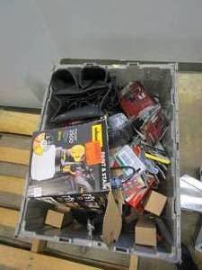 lot 468 image: WHOLESALE BIN OF GLOVES, TOOLS, PLUMBING & MORE (SEE PHOTOS)