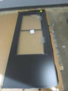lot 484 image: ANDERSEN 32 in. x 80 in. 400 Series Bronze Universal Self-Storing Aluminum Storm Door with Nickel Hardware (MISSING HARDWARE & SCREEN)