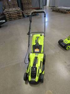 lot 505 image: RYOBI RYAC130 13 in. 11 Amp Corded Electric Walk Behind Push Mower (LIKE NEW CONDITION)