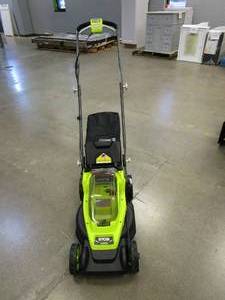 lot 506 image: RYOBI ONE 18V 13 in. Cordless Battery Walk Behind Push Lawn Mower (Tool Only) (LIKE NEW CONDITION)
