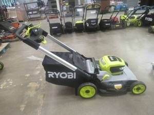 lot 517 image: RYOBI 40V HP Brushless 21 in. Cordless Battery Walk Behind Self-Propelled Lawn Mower with (2) 6.0 Ah Batteries and Charger (LIKE NEW CONDITION)