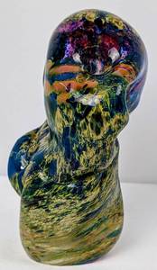 lot 19 image: Stunning Multi Colored Blown Glass Art by Nancy Barnett 1992-  #2099
