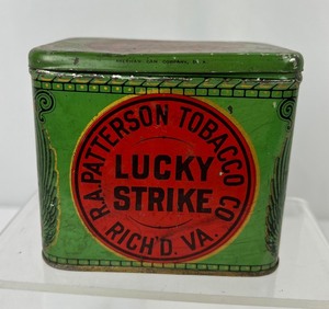 lot 15 image: Antique Lucky Strike Tobacco Tin Pre 1920