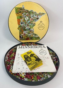 lot 27 image: Vintage Springbok Contour Jigsaw Puzzle - State of Minnesota 1968