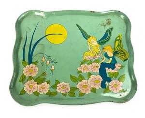 lot 31 image: Vintage Ohio Art 1930s Fairy w Moon Tin Litho Tea Set 10pcs