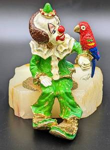 lot 75 image: Signed 1982 Ron Lee 24K Gold Plated Clown Sculpture