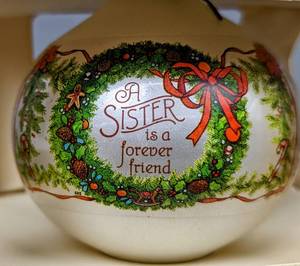 lot 77 image: Vintage Hallmark 1983 Sister Glass Ornament