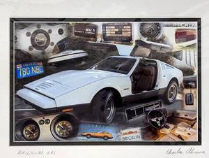 lot 79 image: Bricklin SV-1 Double Matted Framed Photograph by Charles Abrams- Signed