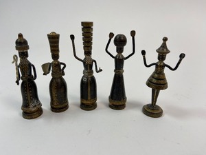 lot 59 image: Judaica - Five Vintage Hans Teppich Brass Biblical Figurines - Israel c1960s