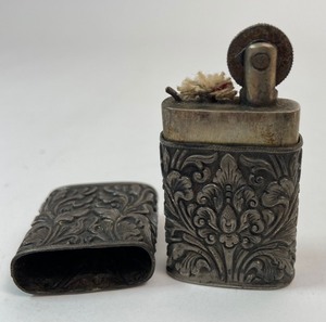 lot 62 image: Vintage Mini Lighters Continental Sterling Silver Covered Lighter, Royal Star Super