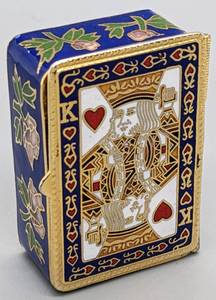 lot 100 image: Playing Card Cloisonne Box  Vienna Woods Boxed Perfume Bottle  Helena Rubenstein Mirrored Compact