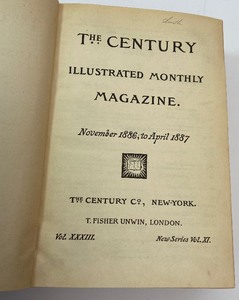 lot 85 image: The Century Illustrated Monthly Magazine Century Magazine - November 1886 - April 1887