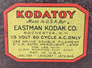 lot 106 image: Kodatoy ElectricManual Projector by Eastman Kodak