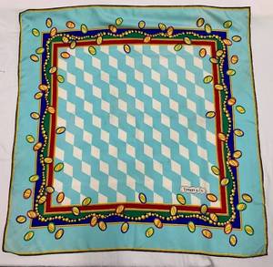 lot 187 image: Two Vintage Silk Tiffany & Co. Scarves 1999