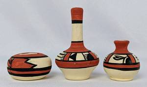 lot 229 image: Signed Vintage Desert Pueblo Pottery B.R.