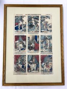lot 214 image: Three Framed Original French 19th Century Fairy Tales from an Antique Chapbook