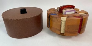 lot 274 image: Vintage Poker Chip Carousel with Chips and Cards