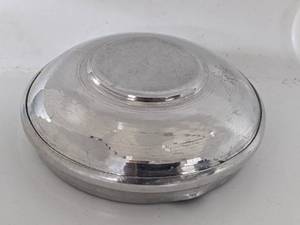 lot 288 image: Midcentury Real Butterfly Wing Personal Round Ashtray on Chrome Base