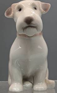lot 220 image: Vintage Bing and Grondahl Sealyham Terrier Dog Figurine #2179 - Denmark Designer Lauritz Jensen