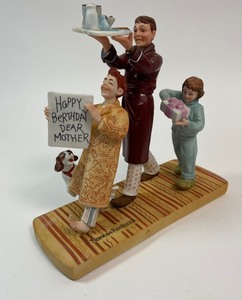lot 323 image: Norman Rockwell The American Family - Happy Birthday, Dear Mother Figurine - In Original Box