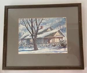 lot 350 image: LLoyd Borg Original Art from MN - Various Scenes Church, Barn, Old Log Theater & Wayzata Depot