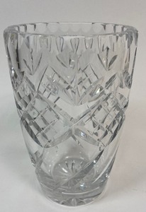 lot 353 image: Two Vintage Cut Glass  Crystal Wine Decanters and a Vase