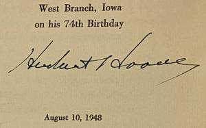 lot 388 image: 1948 The Meaning of America Pamphlet Signed by Herbert Hoover - Presidential Autograph