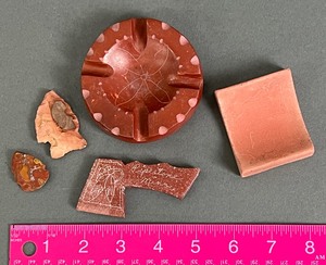 lot 368 image: Native American Carved Stone Arrowheads, Ashtray and More