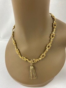 lot 349 image: Two Vintage Golden Necklaces and a Jeri Lou Scarf Clip