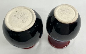 lot 211B image: Pair Signed Studio Pottery Vases by Walt Glass- 2005