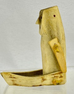 lot 282A image: Antique Inuit Arctic Region Carved Caribou Antler Figure Doll