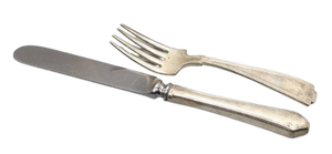 lot 304A image: 2 Piece - Antique Sterling Silver Flatware