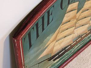 Large Painted The Clipper Inn Wood Nautical Sign