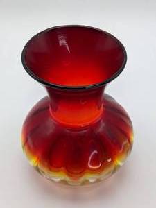 Antique Amberina Hand-Blown 6 12 Vase