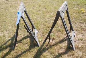 2 plastic saw horses...