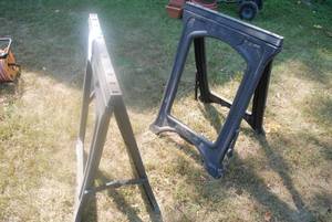 2 plastic saw horses...