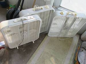 3 box fans...