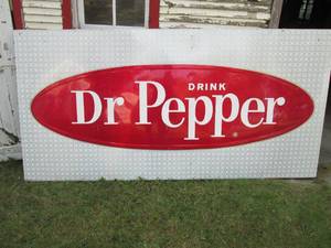 Very large Dr Pepper metal advertis...