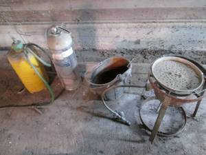 Propane cooker, fire extinguisher, ...