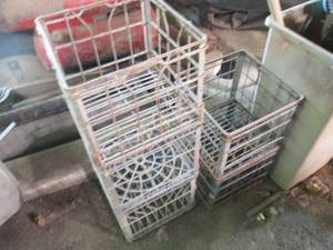 5 metal milk crates...