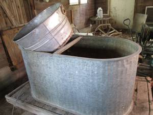Horse troph and metal bucket...