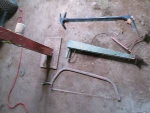 Hand saw, long handled pruner, vint...