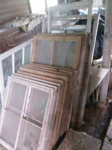 Several wood frame windows...