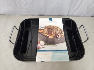 New Chicago Metallic Professional Carbon Steel Roaster with Rack