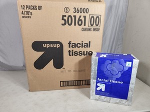 New Case of 48 Boxes of Up and Up Facial Tissue