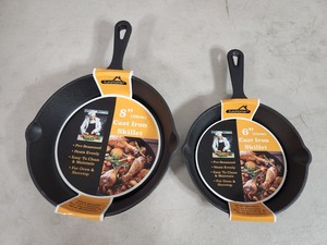 2 New Cast Iron Skillets