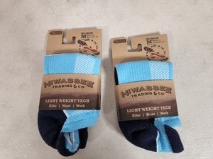 2 New Pair of Hiwassee Trading Co Merino Wool Lightweight Tech Socks